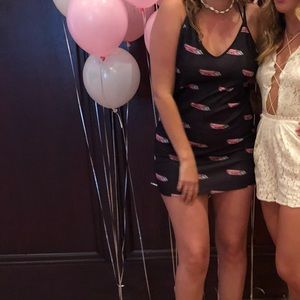 little black dress with a retro Bubblegum print